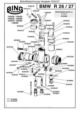  Behelfszeichung Vergaser R26,27 
   