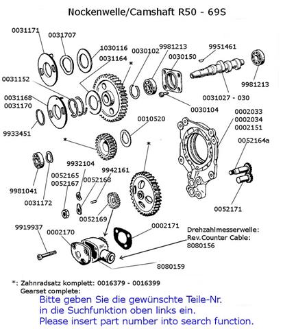  Behelfszeichnung Nockenwelle R50-69S 
   
