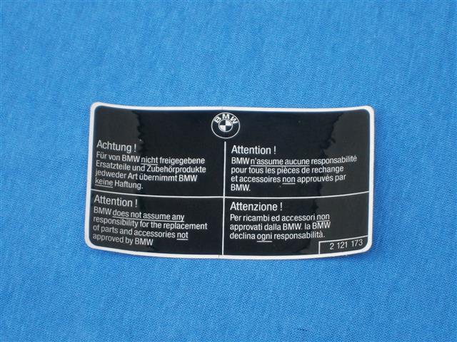 Hinweisschild orig. BMW Teile alle Modelle