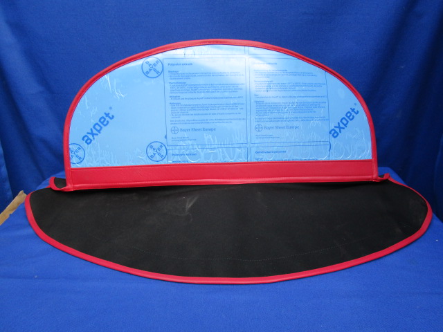 Windschutzscheibe LS200,S350/500 orig. Form und Bauart, roter Latz mit eingenähter oberer Scheibenkante ohne Haltestreben!