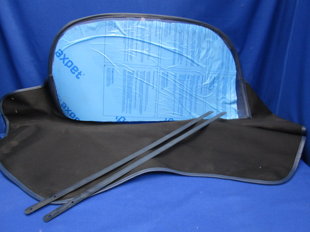 Windschutzscheibe TR500 orig. Form mit Profilhalter und Latz aus Gewebestoff  ohne Scheibenhaltestrebe!  mit blau umrandeter Scheibe