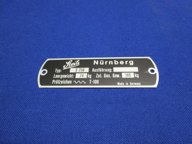 Typenschild Steib S 250