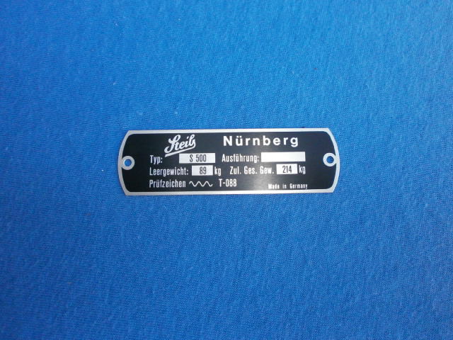 Typenschild Steib S 500