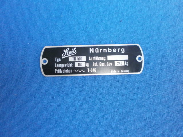 Typenschild Steib TR 500